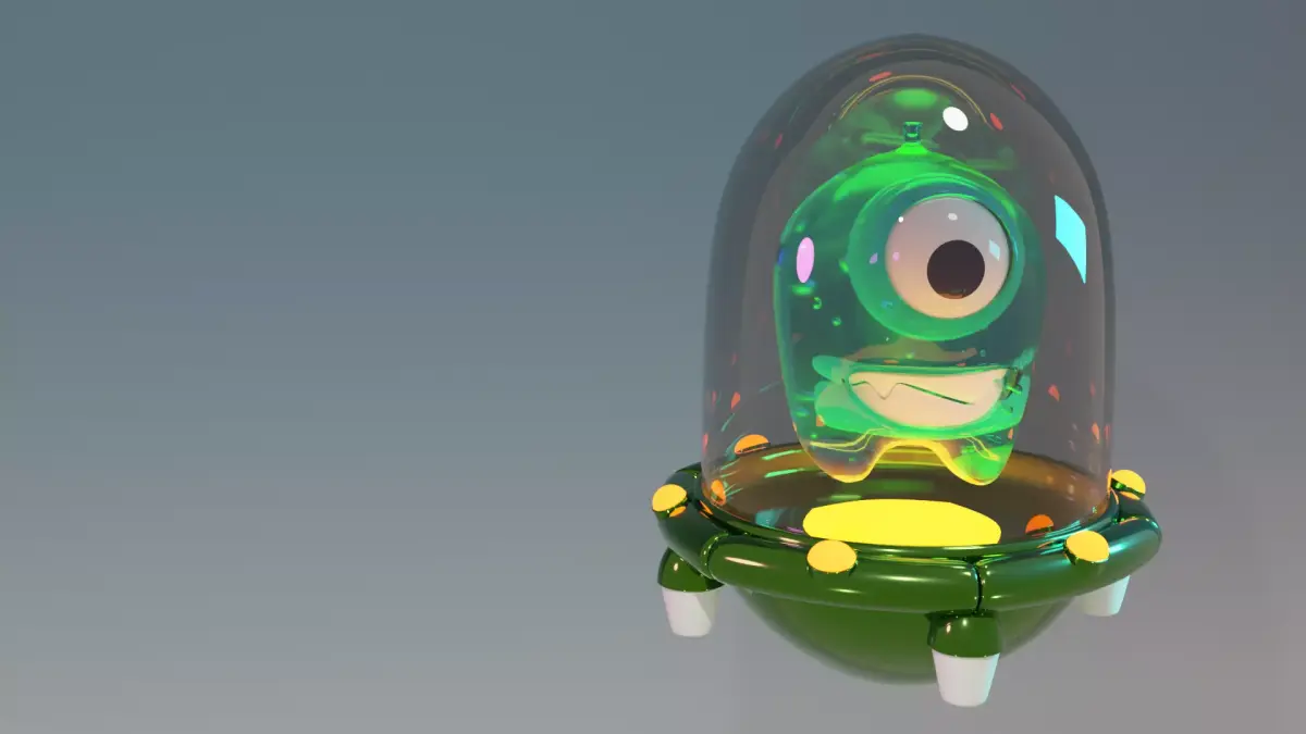 Stylized Cute Jelly Like Slimy Glowing Alien  3D model