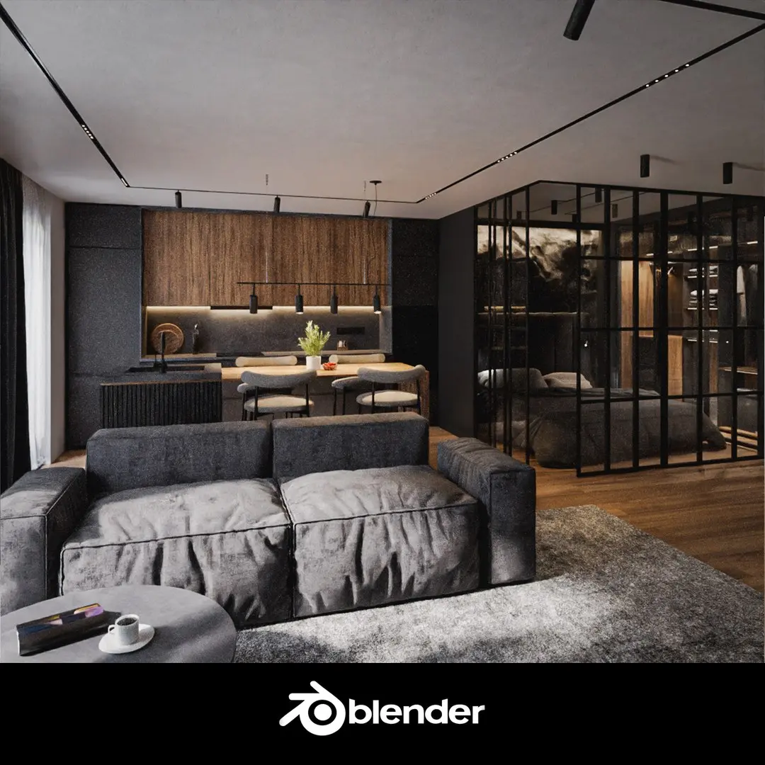 Modern apartment interior 3D model buy