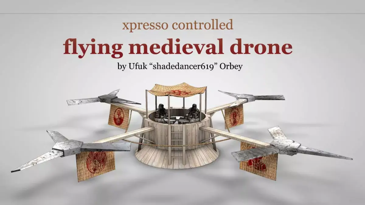 Flying Medieval Drone Free 3D model