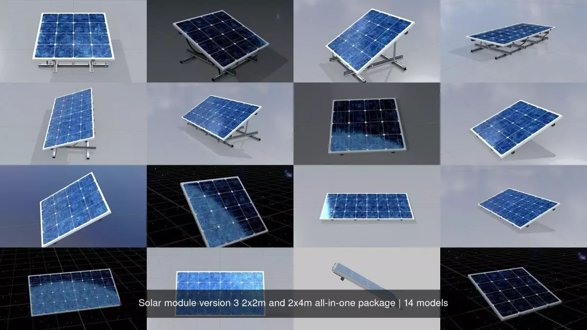Solar module version 3 2x2m and 2x4m all-in-one package