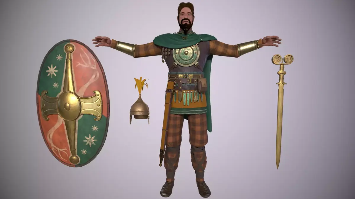 Celt warrior Low-poly 3D model