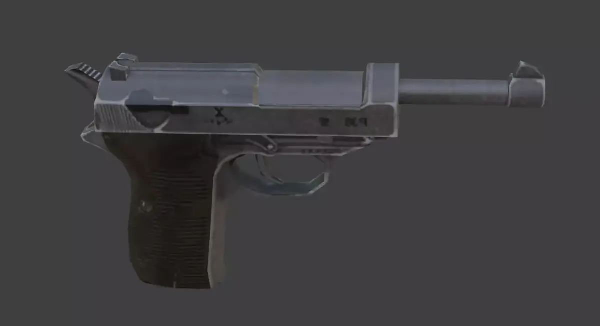 walther gun  Low-poly 3D model