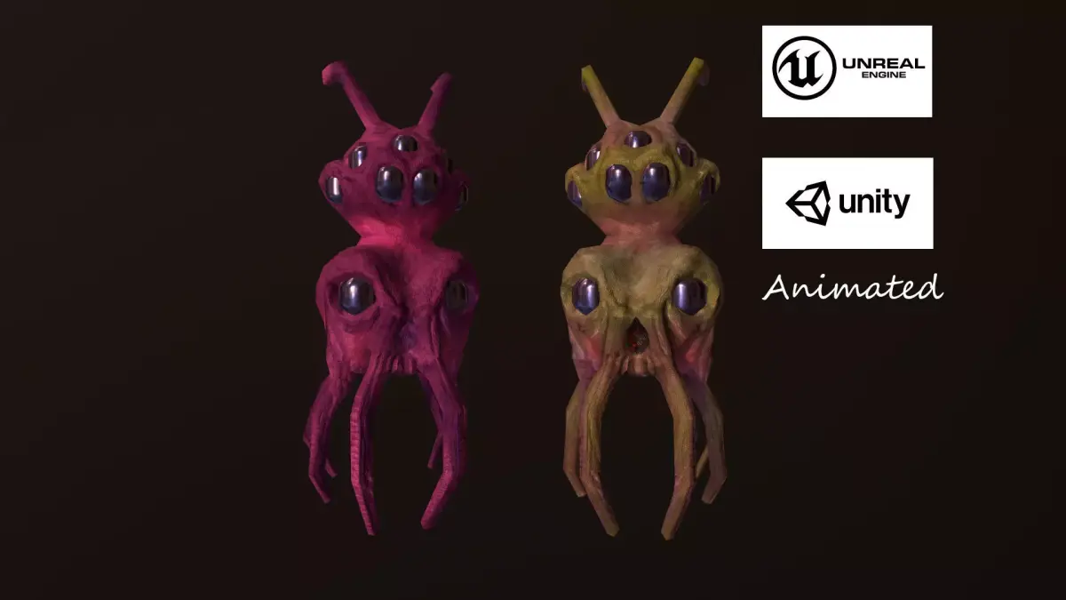 Octopus Meduse Low-poly 3D model