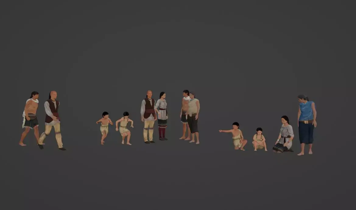 Native American People 3D Model Pack