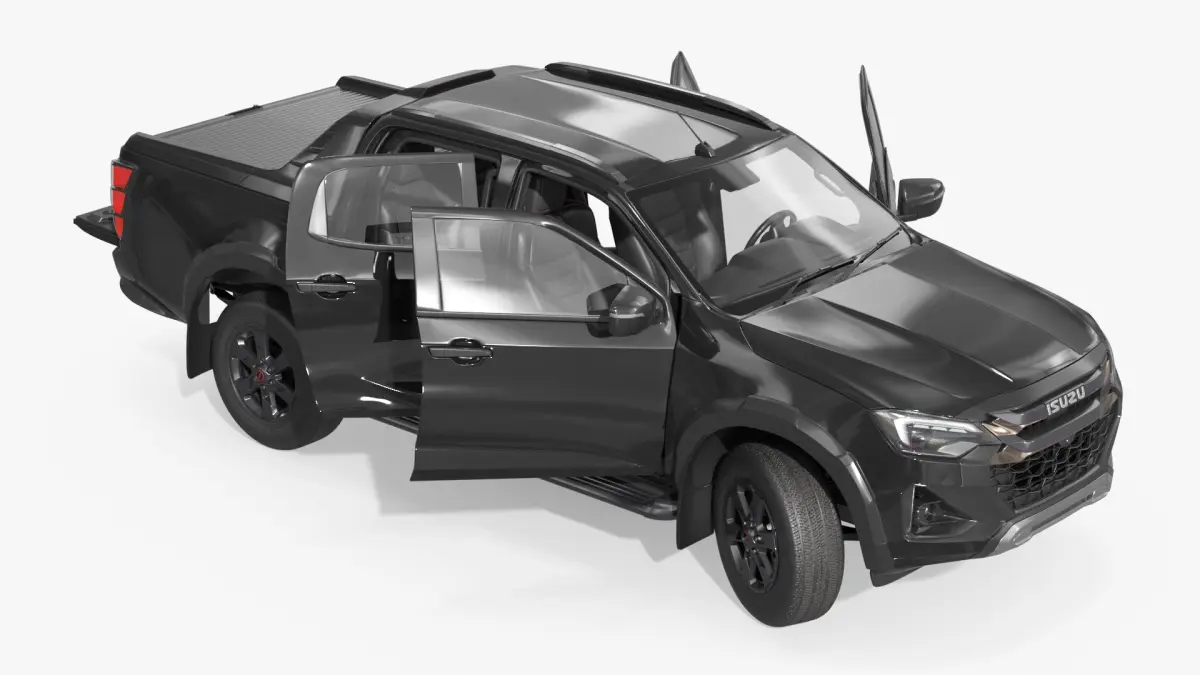 Off-Road Isuzu Pickup 2025 Black Rigged 3D model