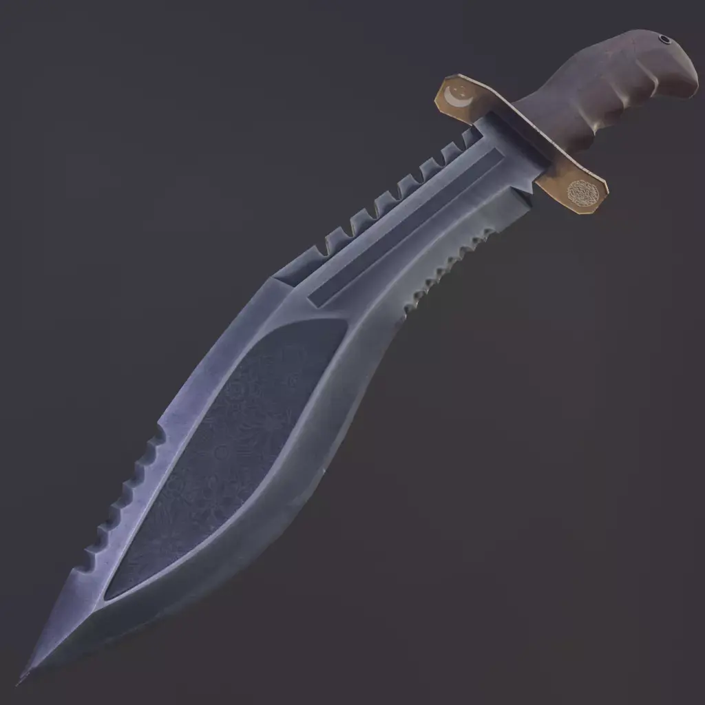 Kukri knife skin standoff 2 Low-poly 3D model
