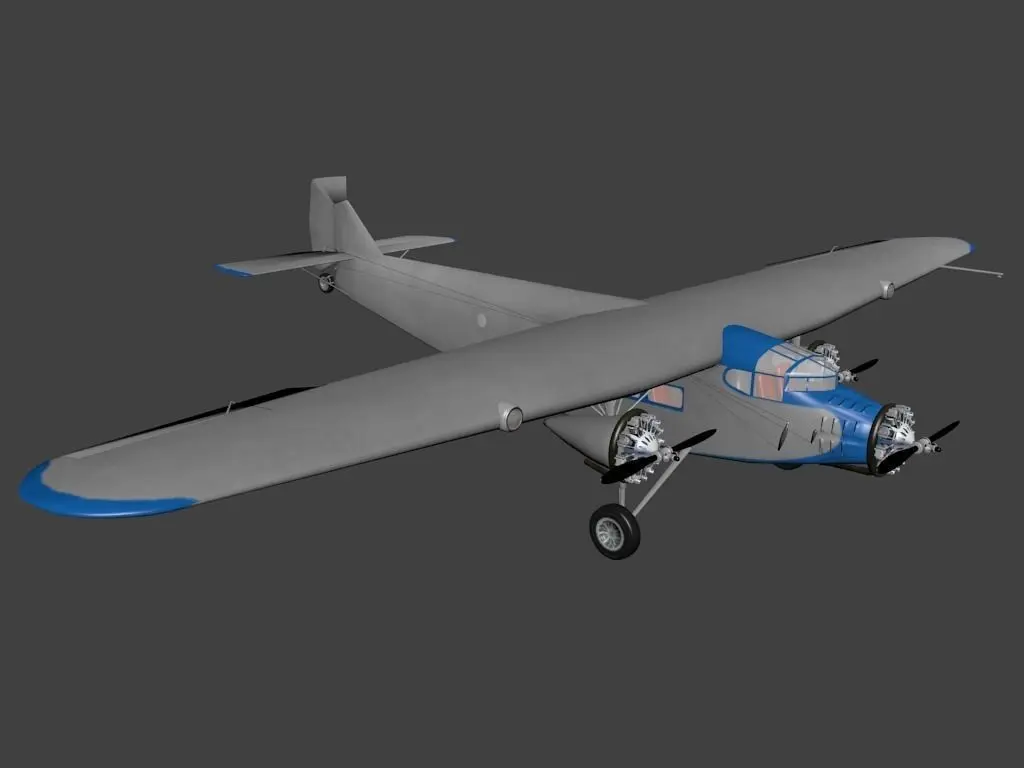 Ford Trimotor Low-poly 3D model