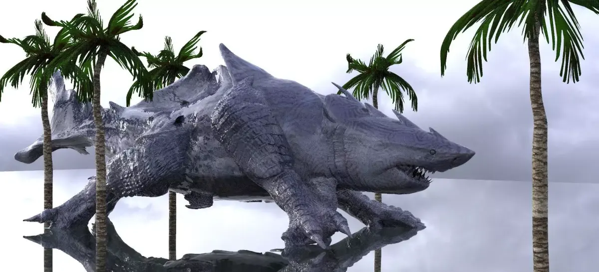 Megalodon Dragon Hybrid with UVs and texture 3D model