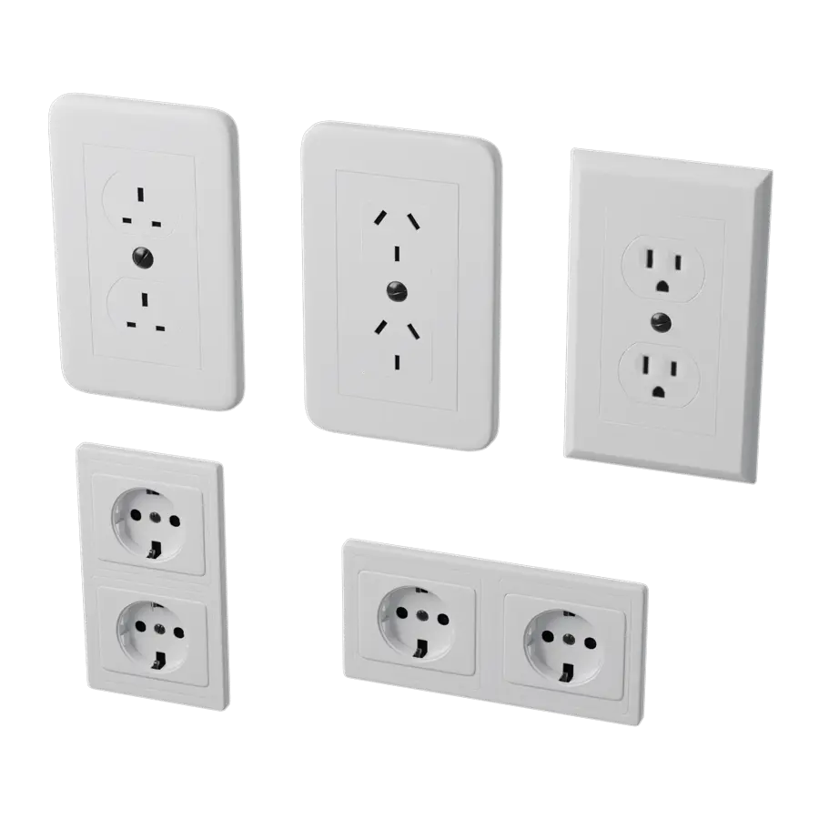  Five Electrical Power Outlet Models, White  purchase