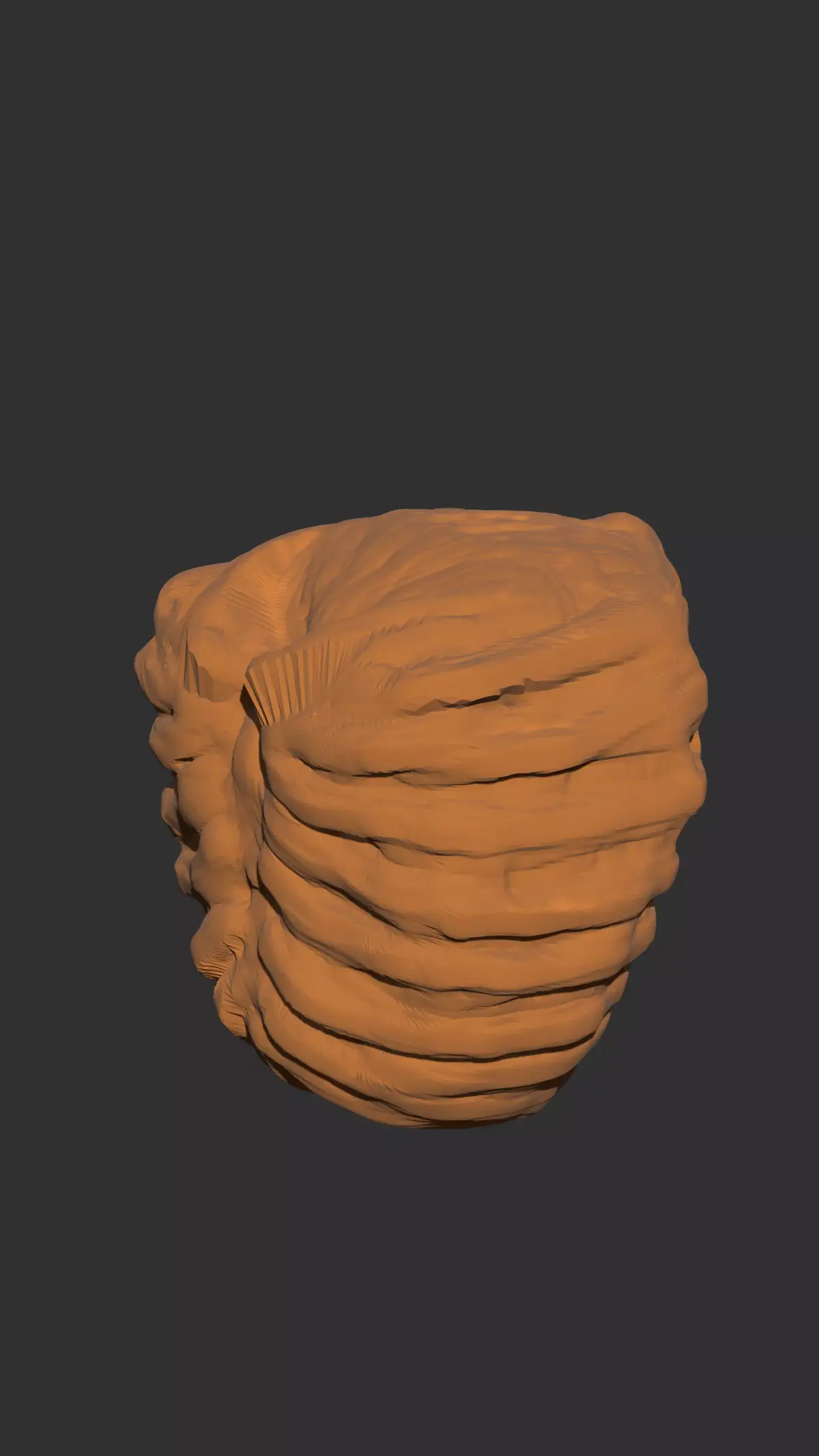 golem type chest with ribcage Low-poly 3D model