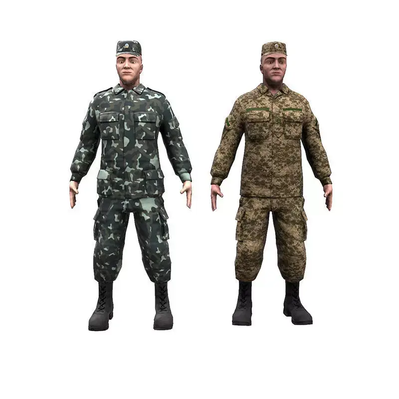 Soldiers UA Low-poly 3D model