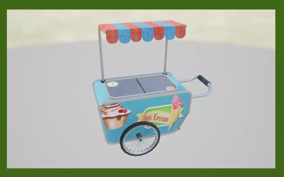 Ice cream cart Free low-poly 3D model