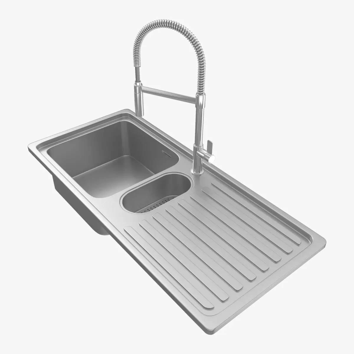 Sink Alpes-Inox with FLAG Kitchen mixer tap By Nobili 3D model