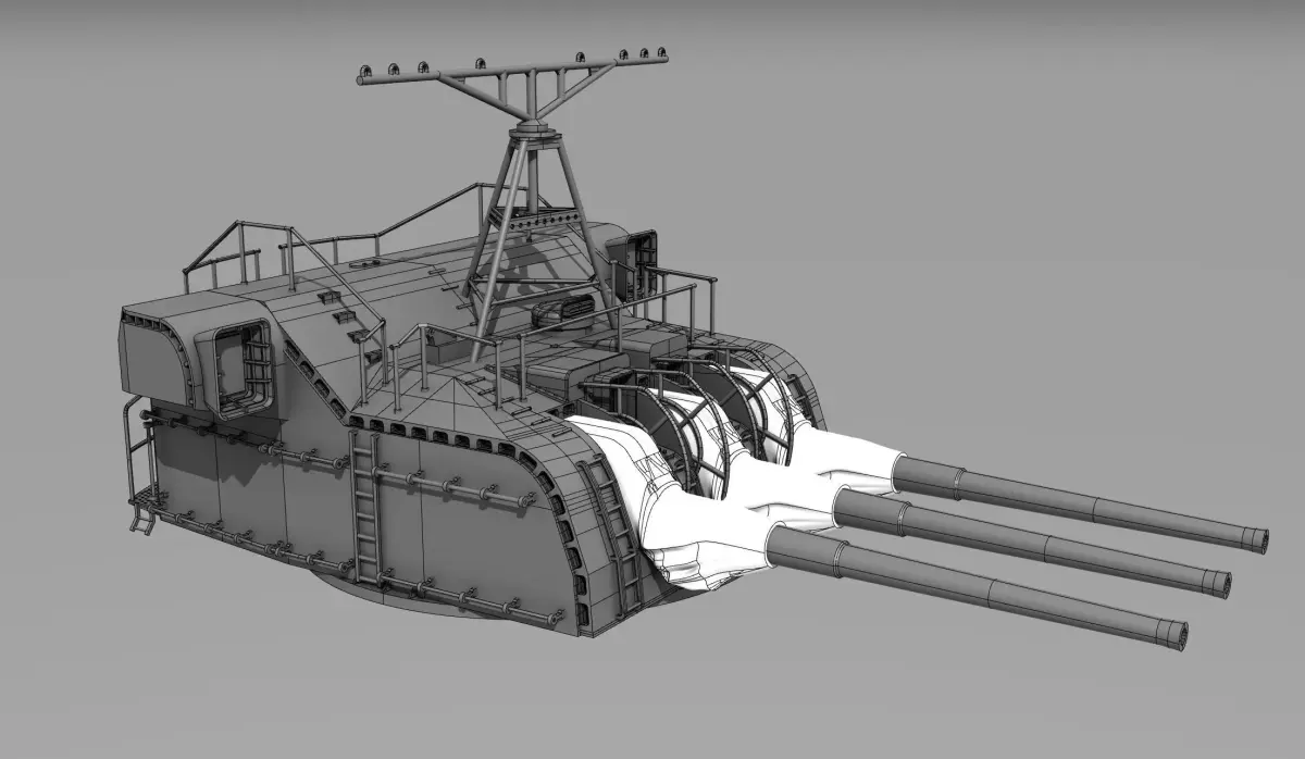 YAMATO 1550 mm  NENDO SHIKI gun 3D print model
