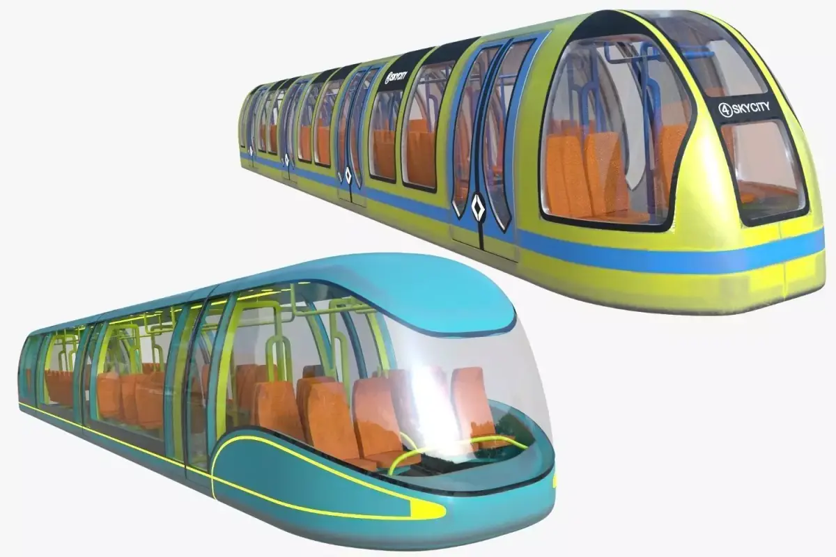 Sci-fi metro trains PBR 3D Model Pack purchase