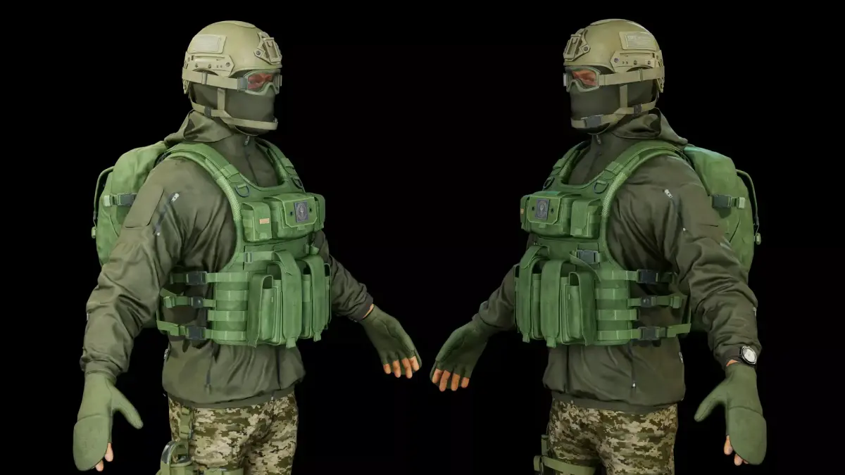 Infantry Army Soldier Full Tactical Armor Low-poly 3D model