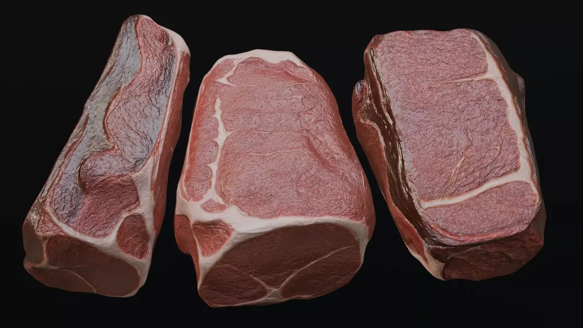 Raw pork leg Low-poly 3D model