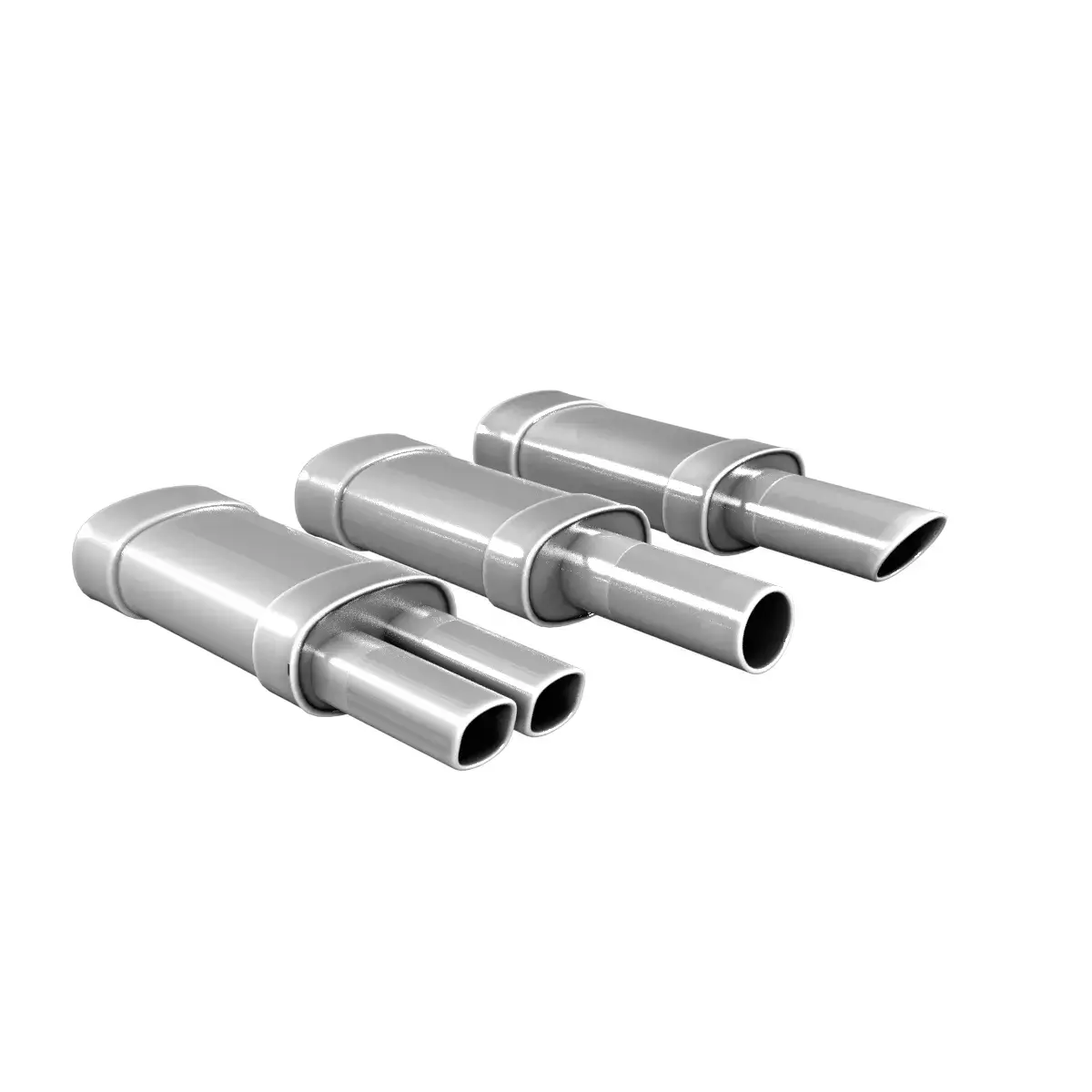 Exhaust three pipes 3D model