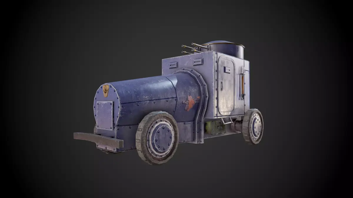Military car  Low-poly 3D model
