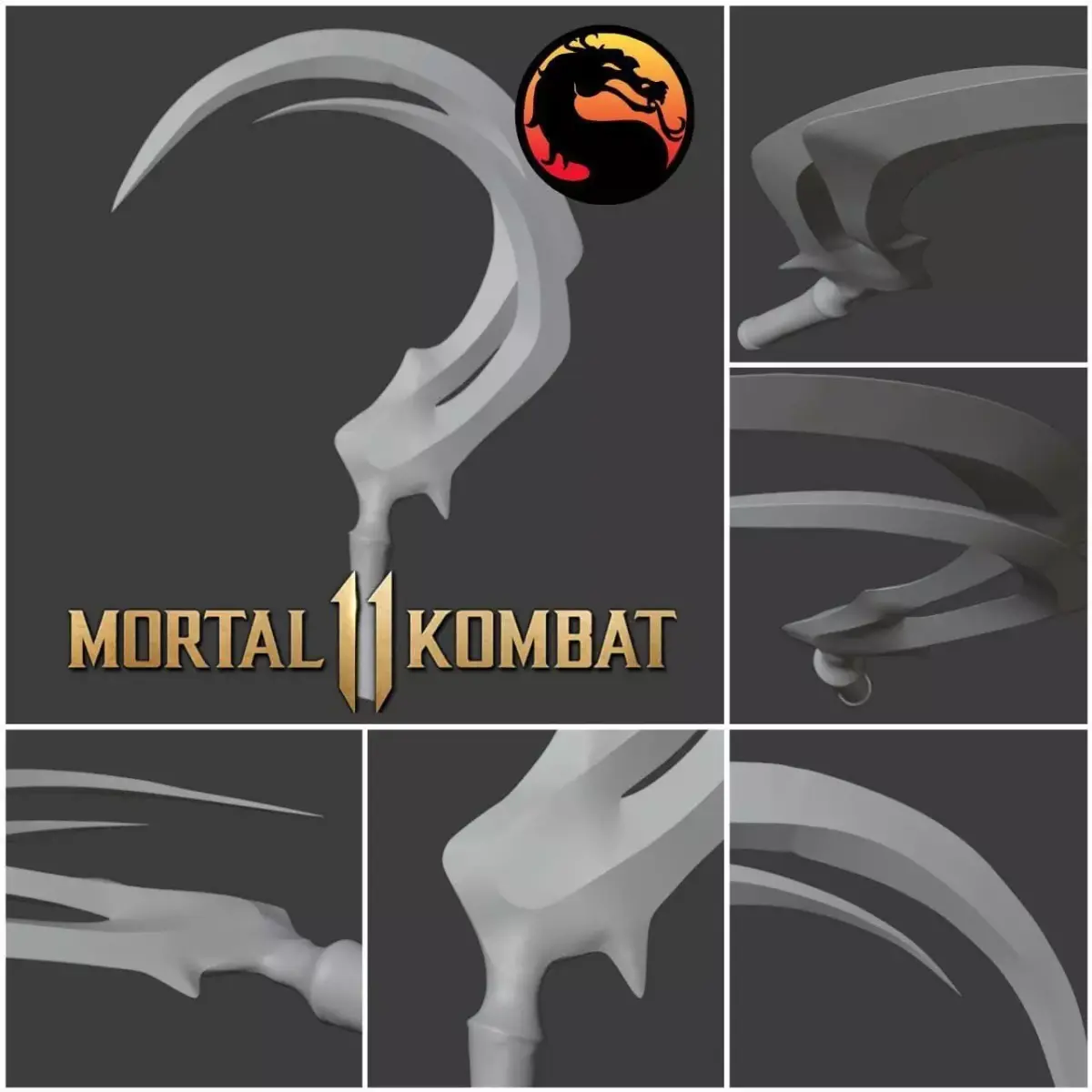 Noob Saibot sickle from Mortal Kombat 11 - Serrated sting 3D print model