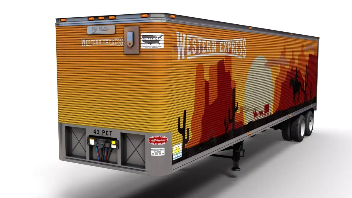 Dry van semi trailer Low-poly 3D model