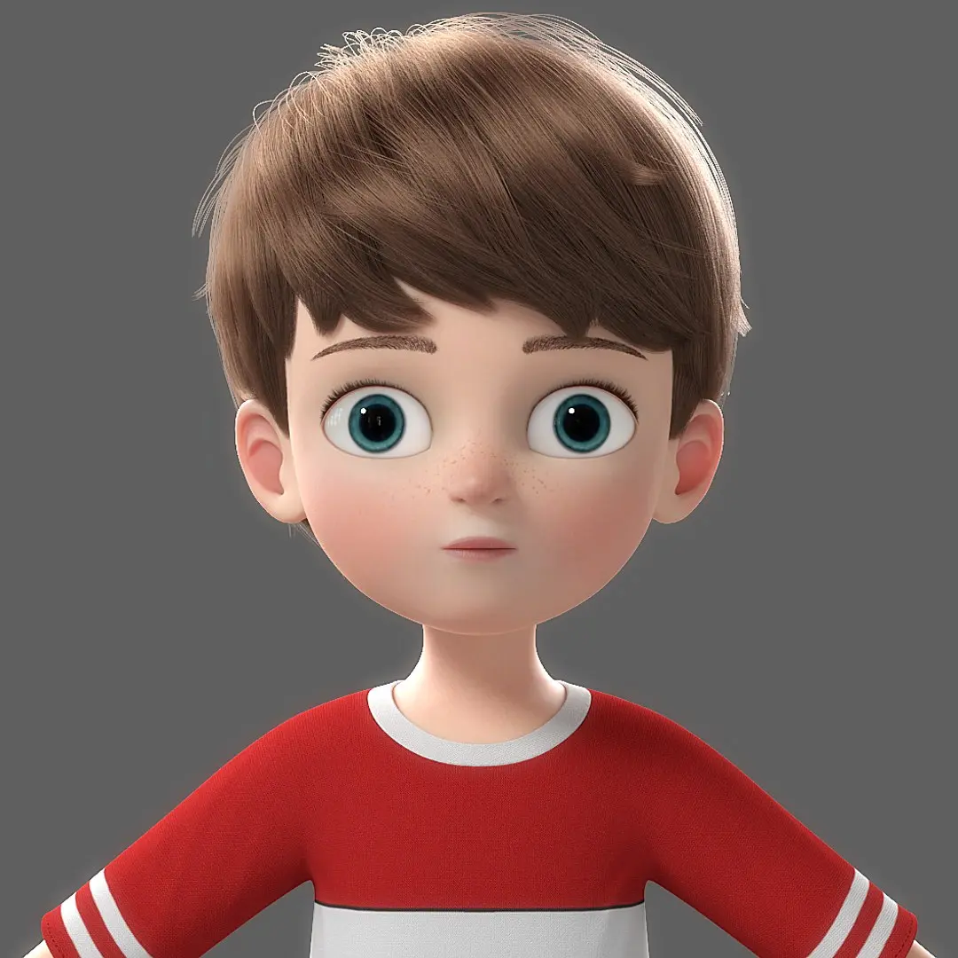 Cartoon Boy NoRig 3D model