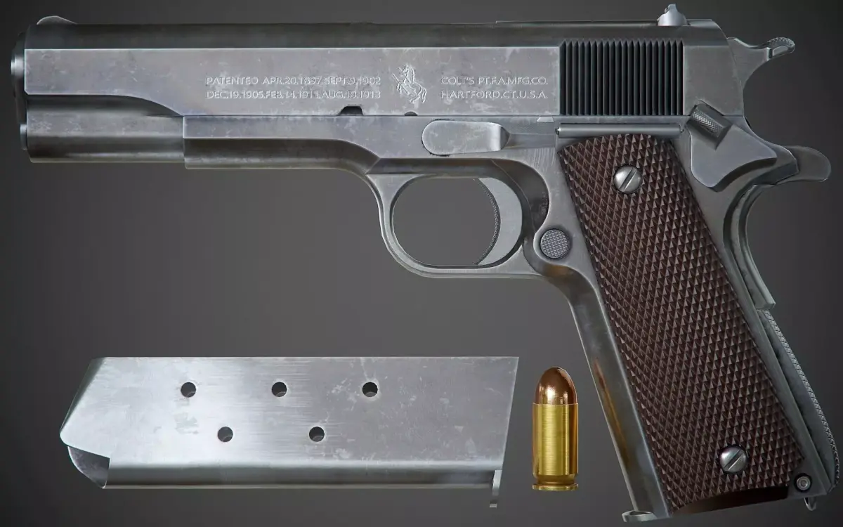 Colt M1911 A1 - PBR Game-Ready Low-poly 3D model