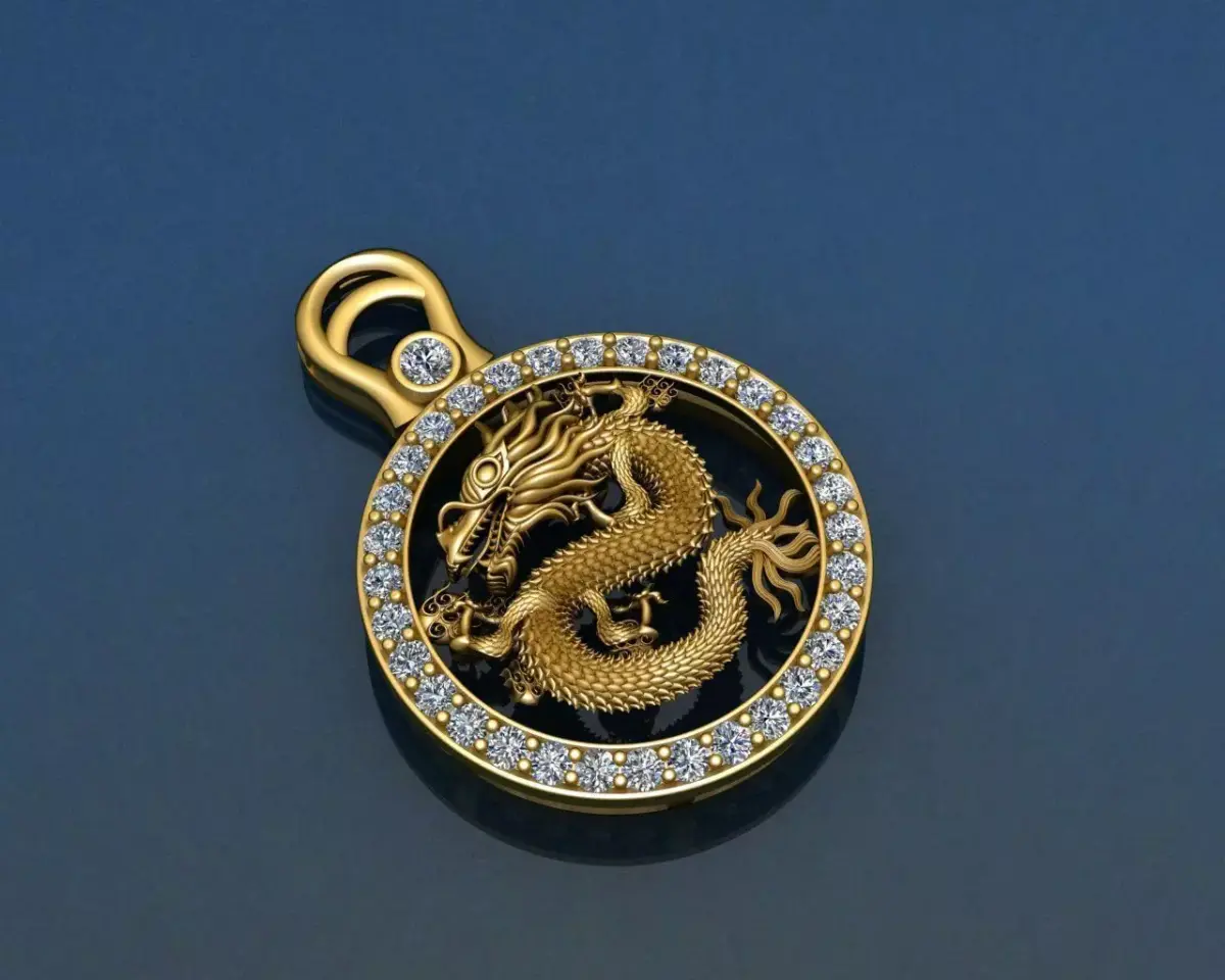 Chinese Dragon Pendant 3D print model 3D print model 3D print model