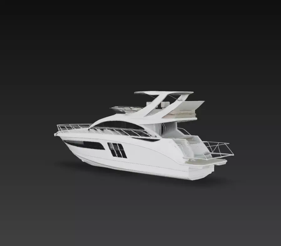 Modern Luxury Flybridge Yacht 3D Model Motor Cabin Cruiser 3D print model