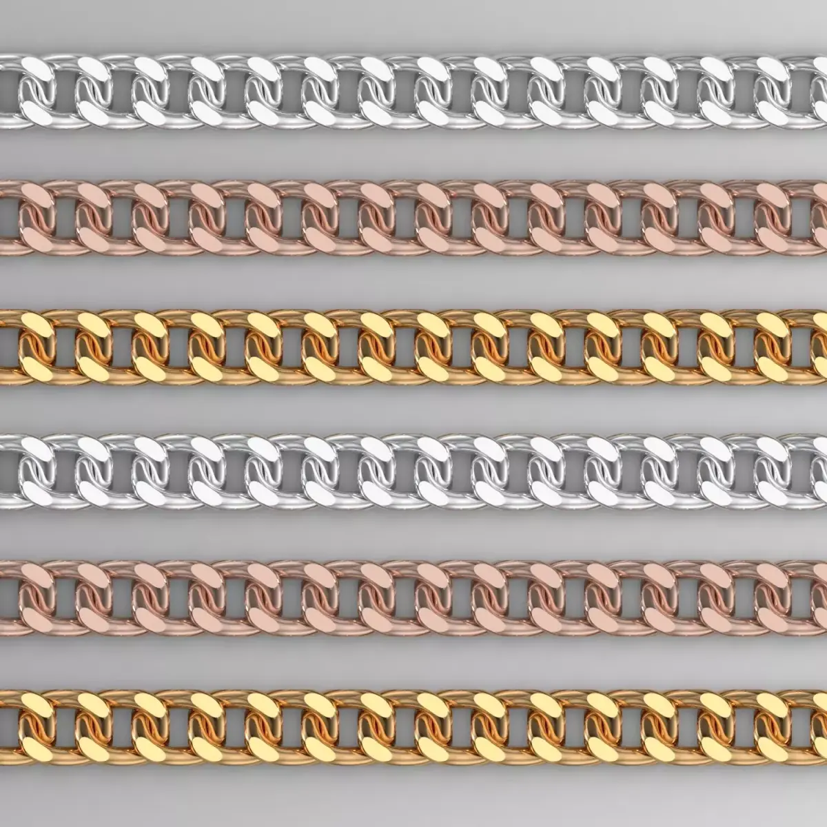 cuban chain link part for 3d print 3D print model