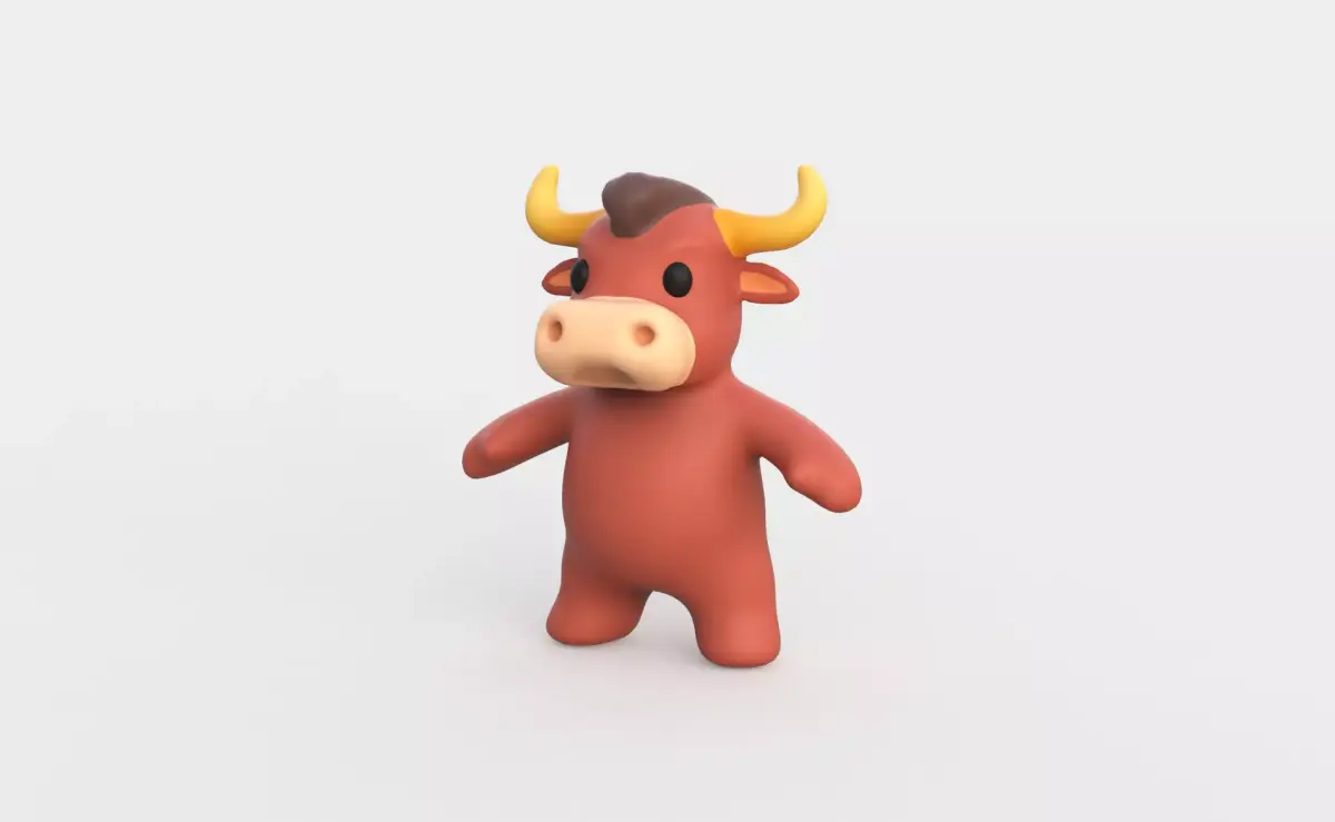 Little animal baby - Bull cute - Character013 Low-poly 3D model