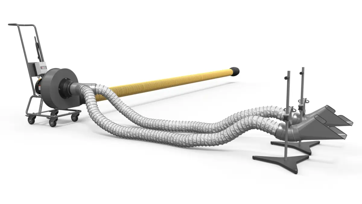 Telescopic Exhaust Removal Arm for Garage Yellow 3D model