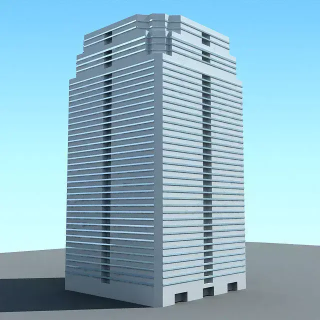 Detailed White Building 3D model