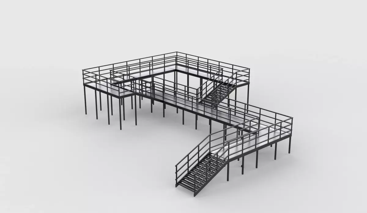 Modular industrial platform 04 3D model