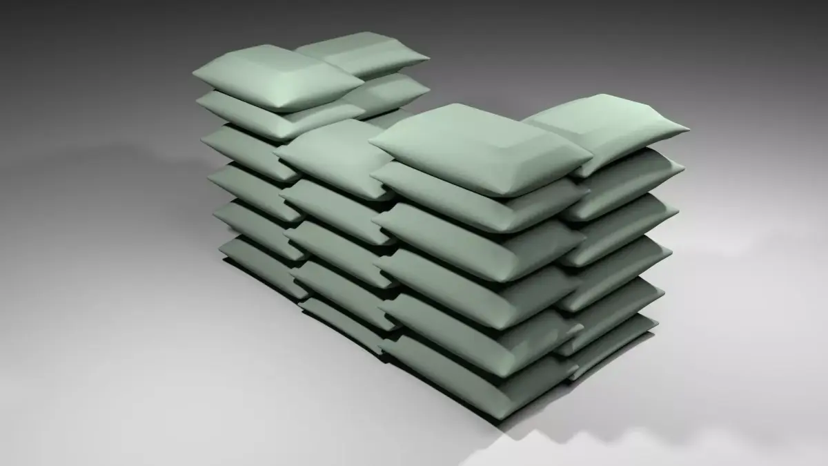 Sandbag Bunker - Square Hesco 3D model