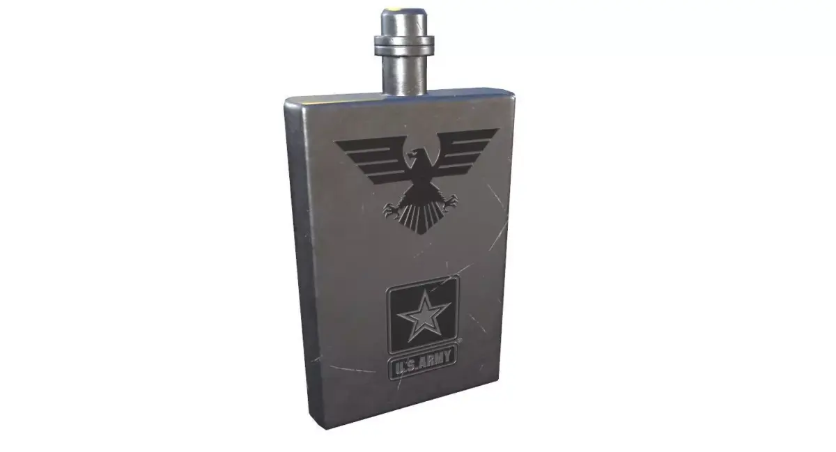Military Bottle Game Ready Low-poly 3D model