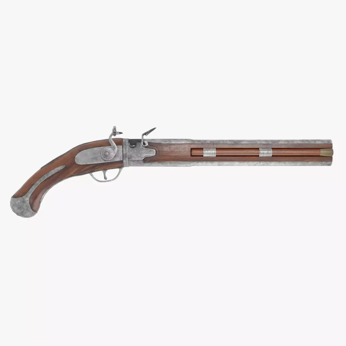 FLINTLOCK WENDER PISTOL LATE 17TH EARLY 18TH C Low-poly 3D model