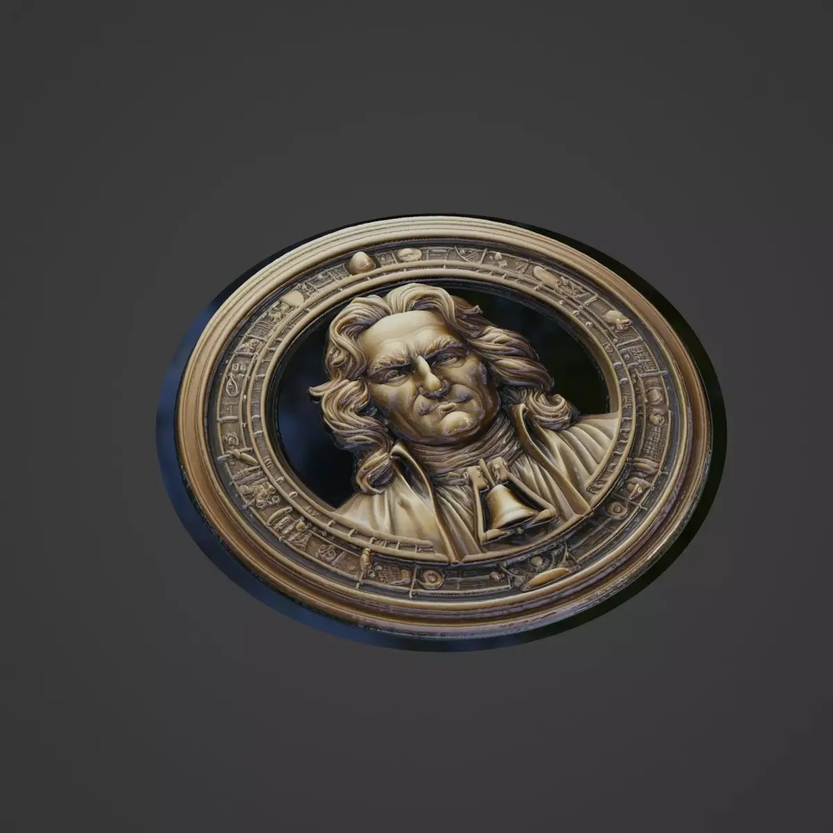 Isaac Newton Medallion 3D print model get