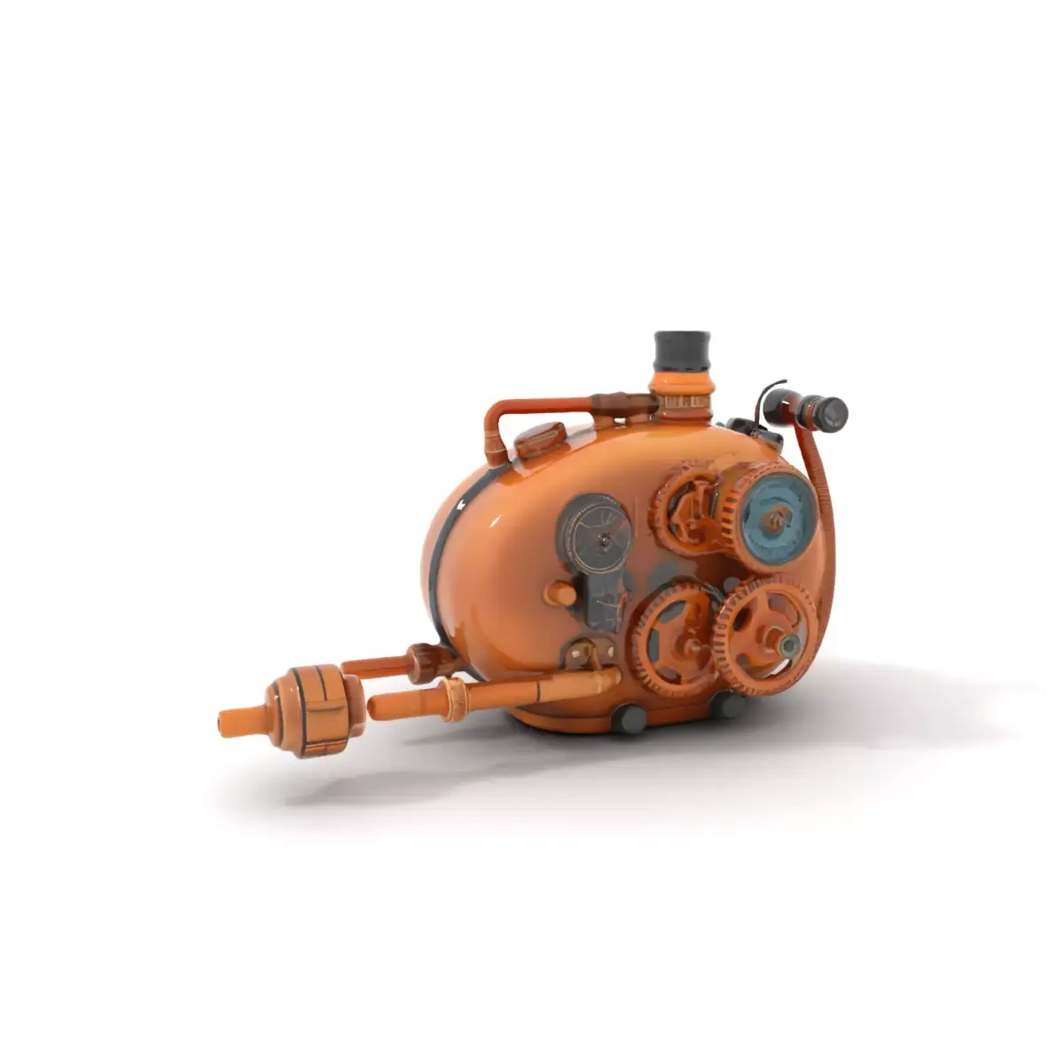 Steampunk Boiler with Mechanical Gears Model Pack Low-poly 3D model