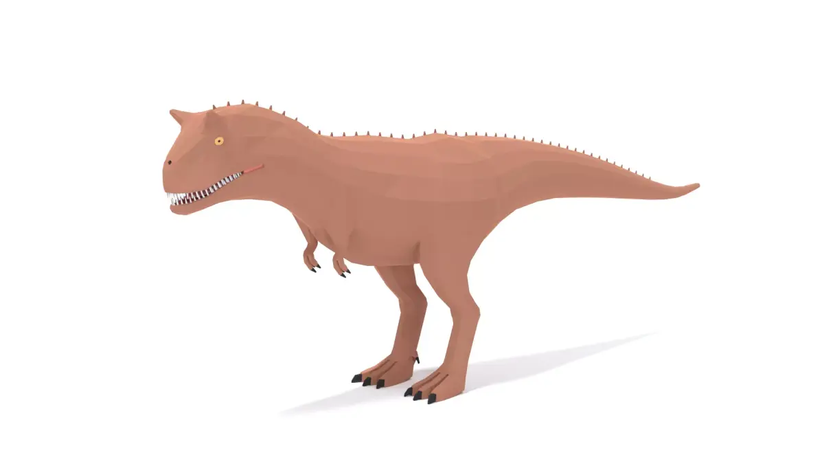 Low Poly Cartoon Carnotaurus Dinosaur Low-poly 3D model