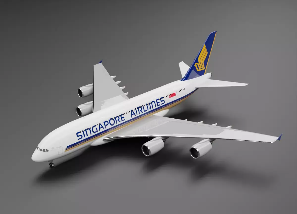 Airbus A380-800 with Singapore Livery 3D model
