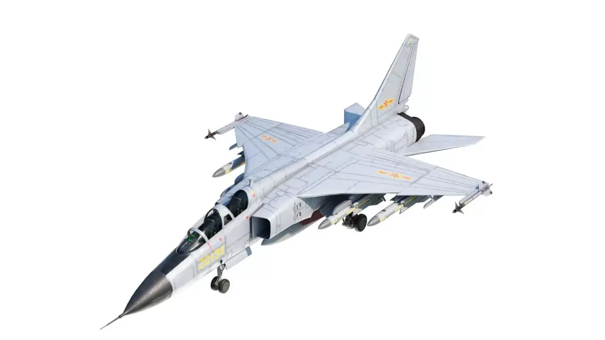 PBR Xian JH-7A flounder Fighter Bomber PLA FBC-1 Fighter jet Low-poly 3D model