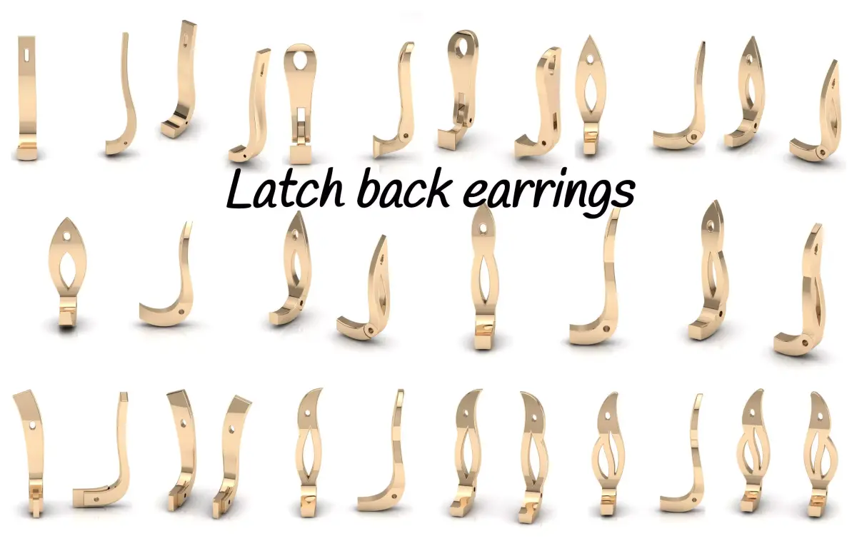 Latch back earrings 3D print model