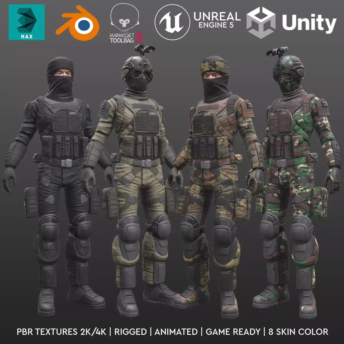 ARMY SUIT Low-poly 3D model