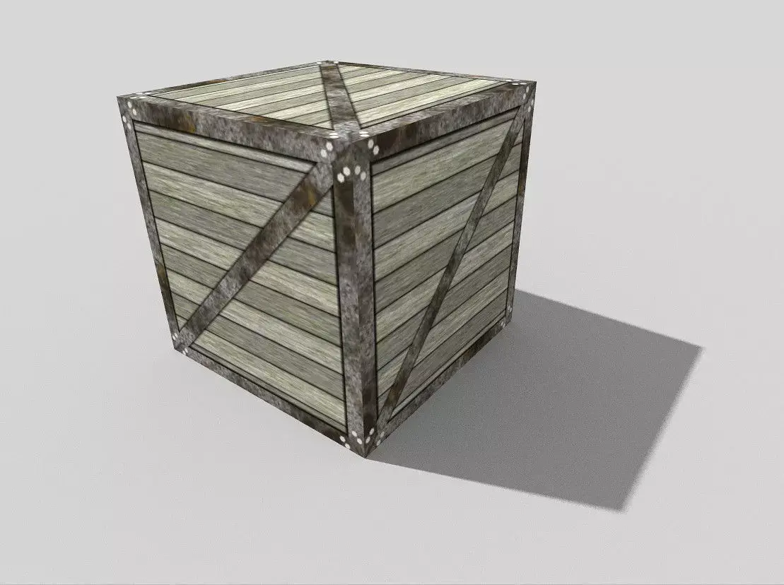 low poly metal crate Low-poly 3D model purchase