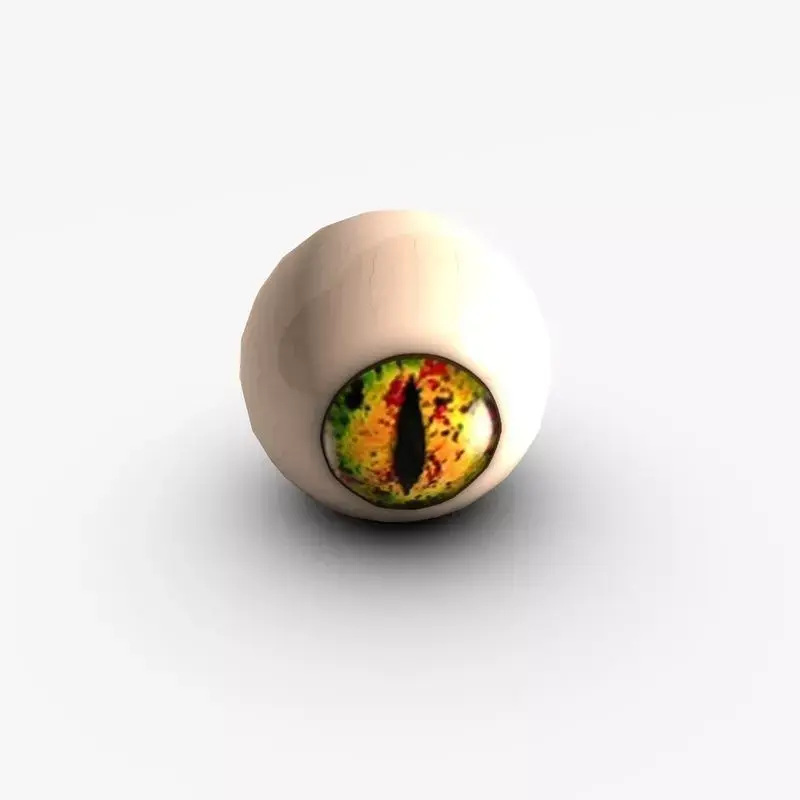 Yellow snake eye Low-poly 3D model