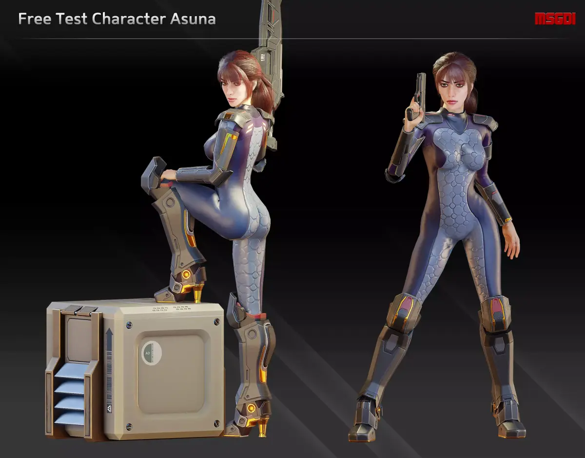 Free Test Character Asuna Free low-poly 3D model