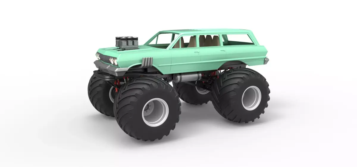 Vintage Monster Truck Scale 1 to 25 3D print model order