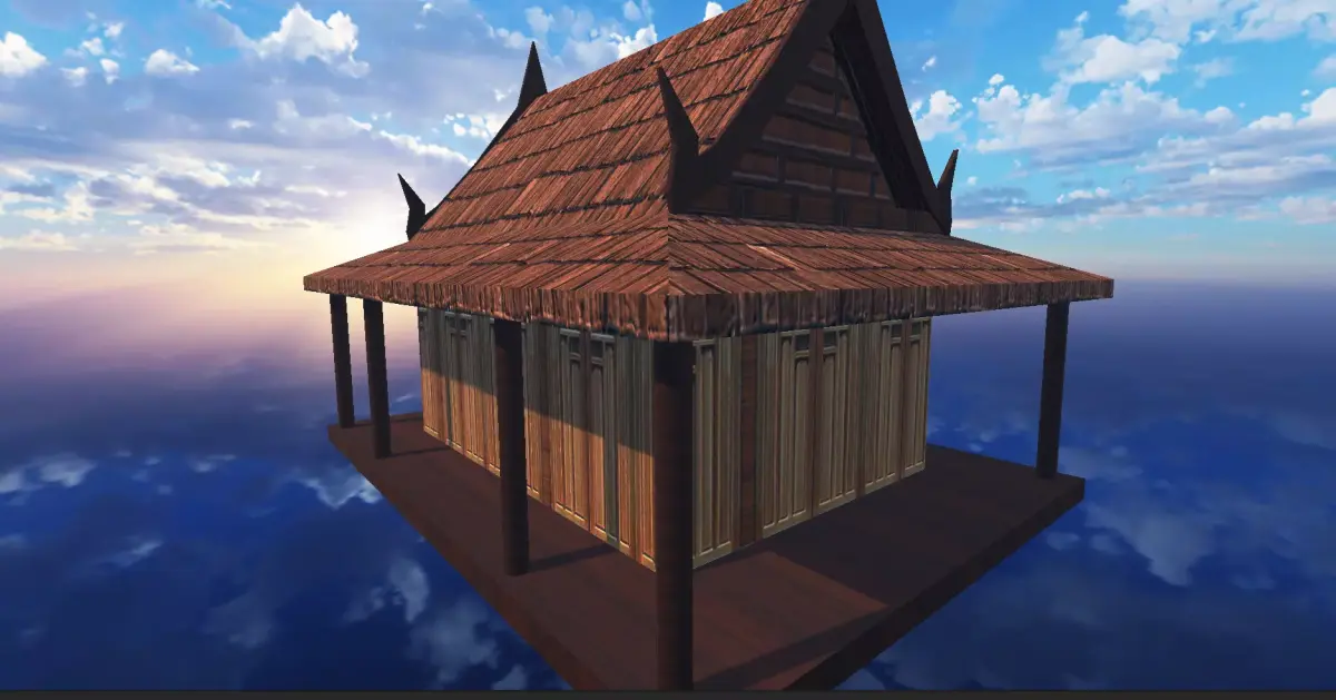 Thai traditional house 05 Low-poly 3D model Low-poly 3D model