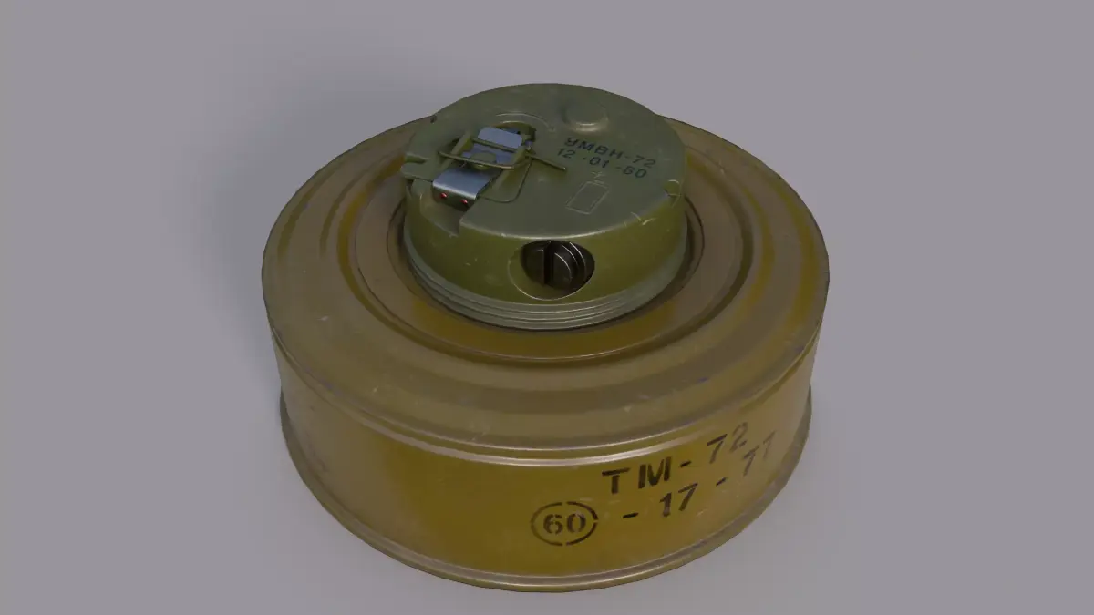 TM-72 Soviet Anti-Tank Mine Low-poly 3D model